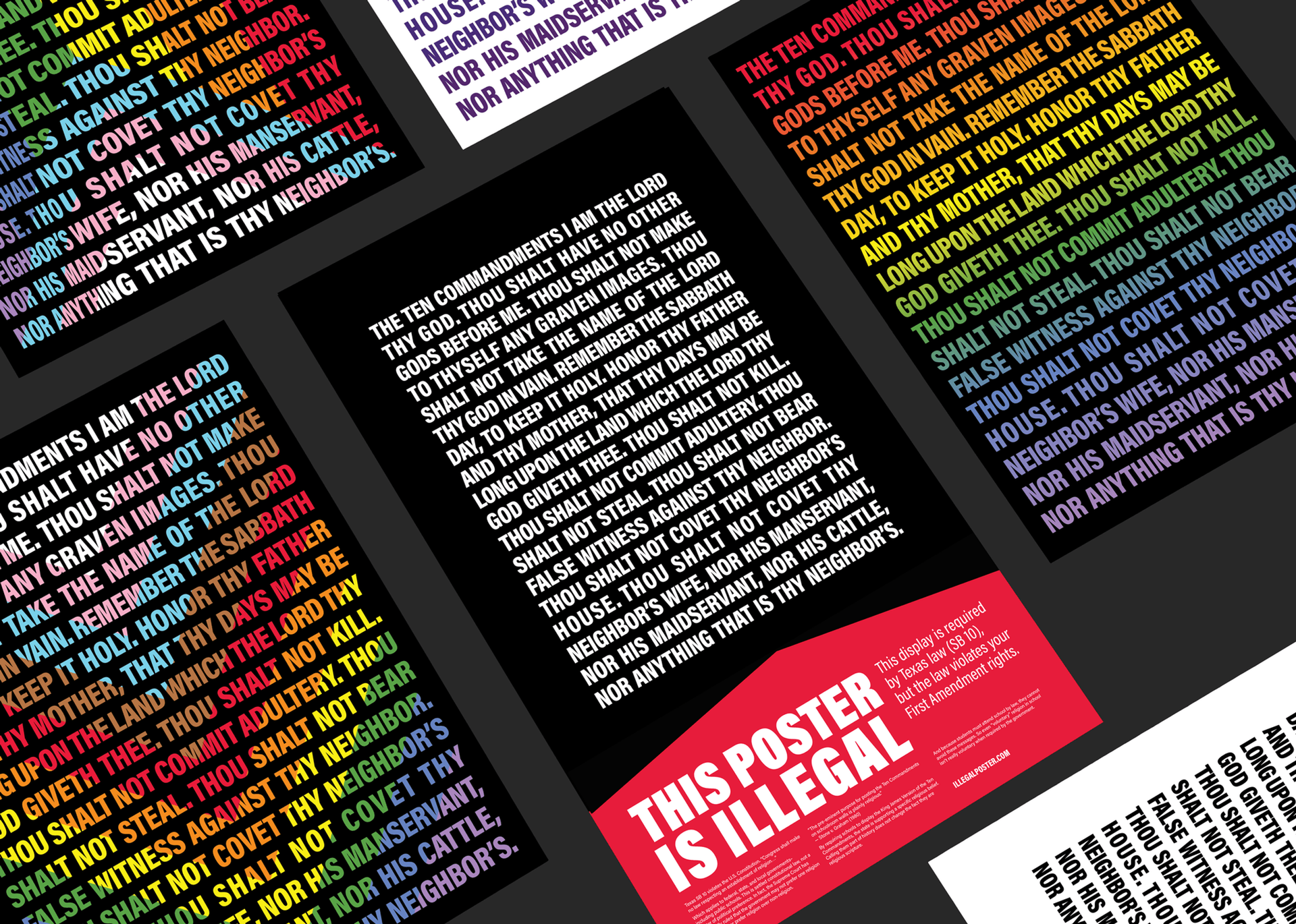 Ten Commandments in Schools Illegal Posters  | Texas SB 10 - Featured Image