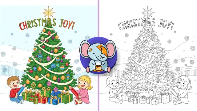 60+ Christmas Tree Coloring Pages (Free Holiday PDF Printables) - Featured Image
