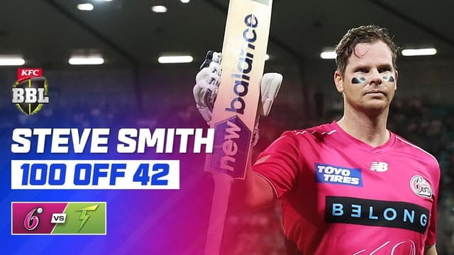 INCREDIBLE! Steve Smith Smashes 41-Ball Hundred In Sydney Smash | #BBL15 - Featured Image