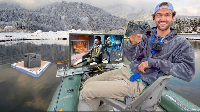 I Built an Inflatable Gaming Boat on FROZEN Pond - Featured Image