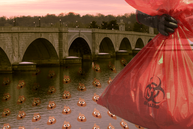 More Bad News: A “Small Geyser” of Poop Water Is Flooding Into the Potomac River - Washingtonian - Featured Image