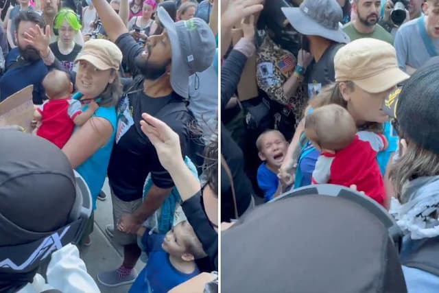 Trans rights radicals surround mother holding baby at Christian group rally outside Seattle City Hall - Featured Image