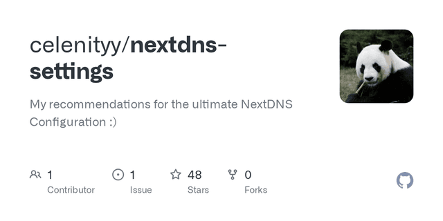 GitHub - celenityy/nextdns-settings: My recommendations for the ultimate NextDNS Configuration :) - Featured Image