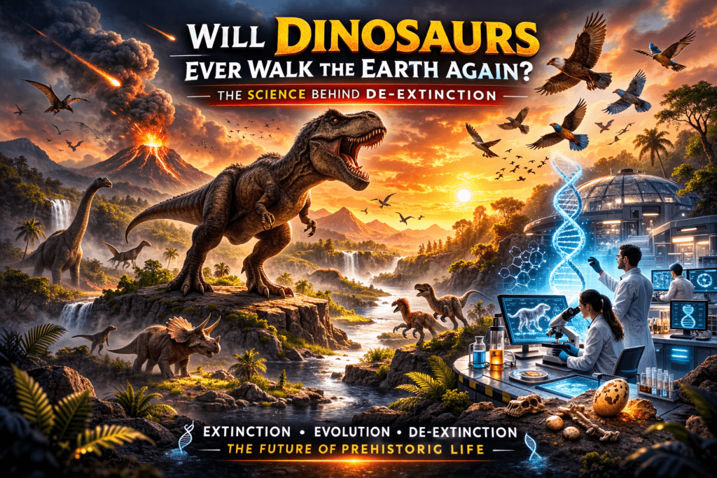 Will Dinosaurs Ever Walk the Earth Again? The Science Behind De-Extinction and the Future of Prehistoric Life - Sassy Feeds - Featured Image