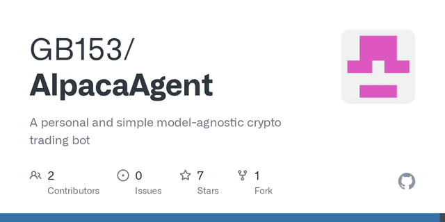 GitHub - GB153/AlpacaAgent: A personal and simple model-agnostic crypto trading bot - Featured Image