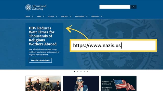 Does 'Nazis.us' redirect to DHS website? Yes, here's who bought the domain | Snopes.com - Featured Image