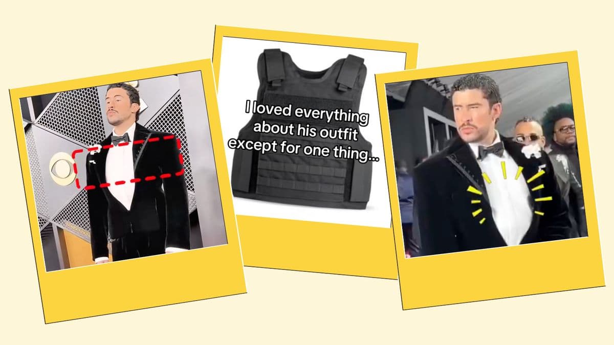 Why some users thought Bad Bunny wore bulletproof vest at 2026 Grammys | Snopes.com - Featured Image