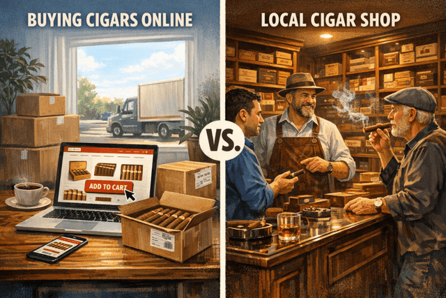 Buying Cigars Online Vs. Local Cigar Shop: Vero Beach FL - Featured Image