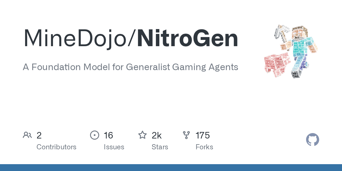 GitHub - MineDojo/NitroGen: A Foundation Model for Generalist Gaming Agents - Featured Image