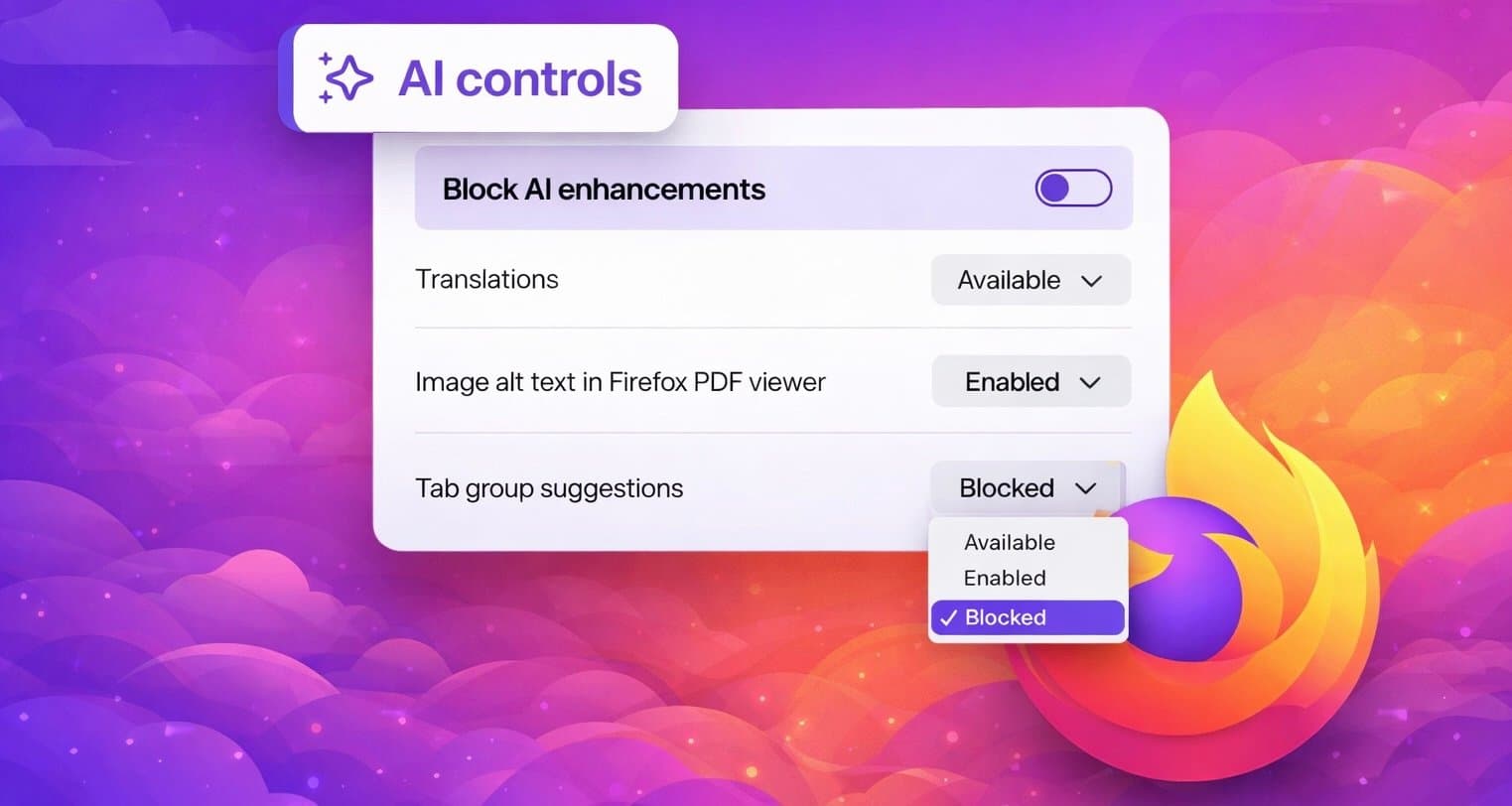 Artificial Intelligence controls are coming to Firefox, and Mozilla is clearly courting the AI-skeptics - Featured Image