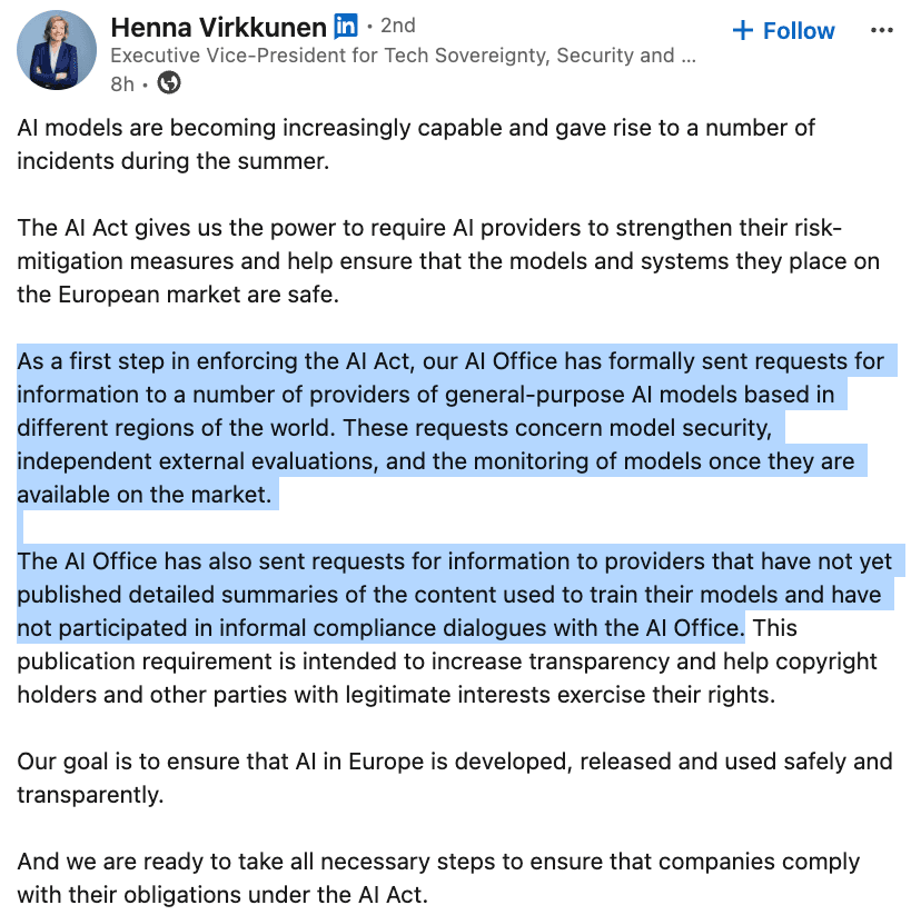 EU Launches First AI Act Enforcement on Major Tech Firms
