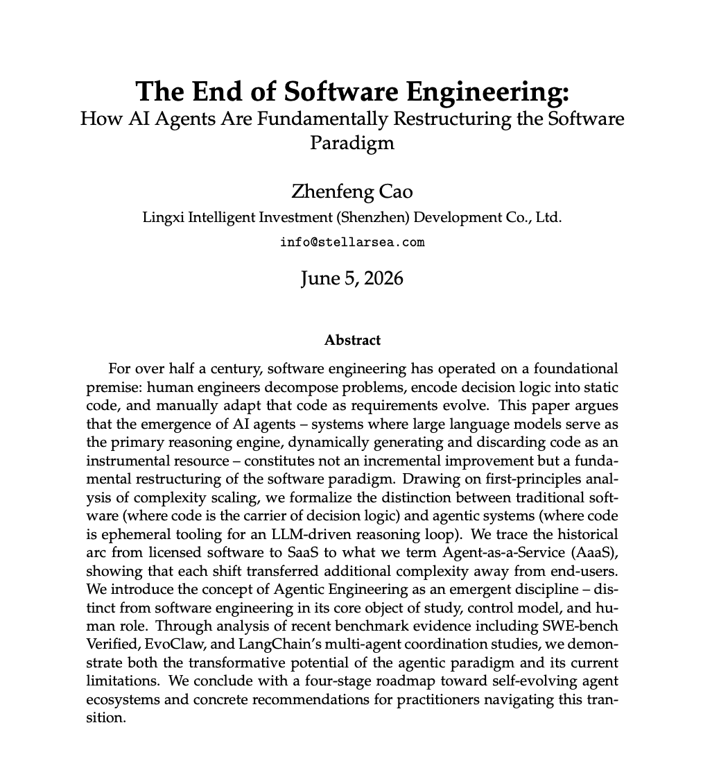 AI Agents Reshape Software Engineering into Agentic Era