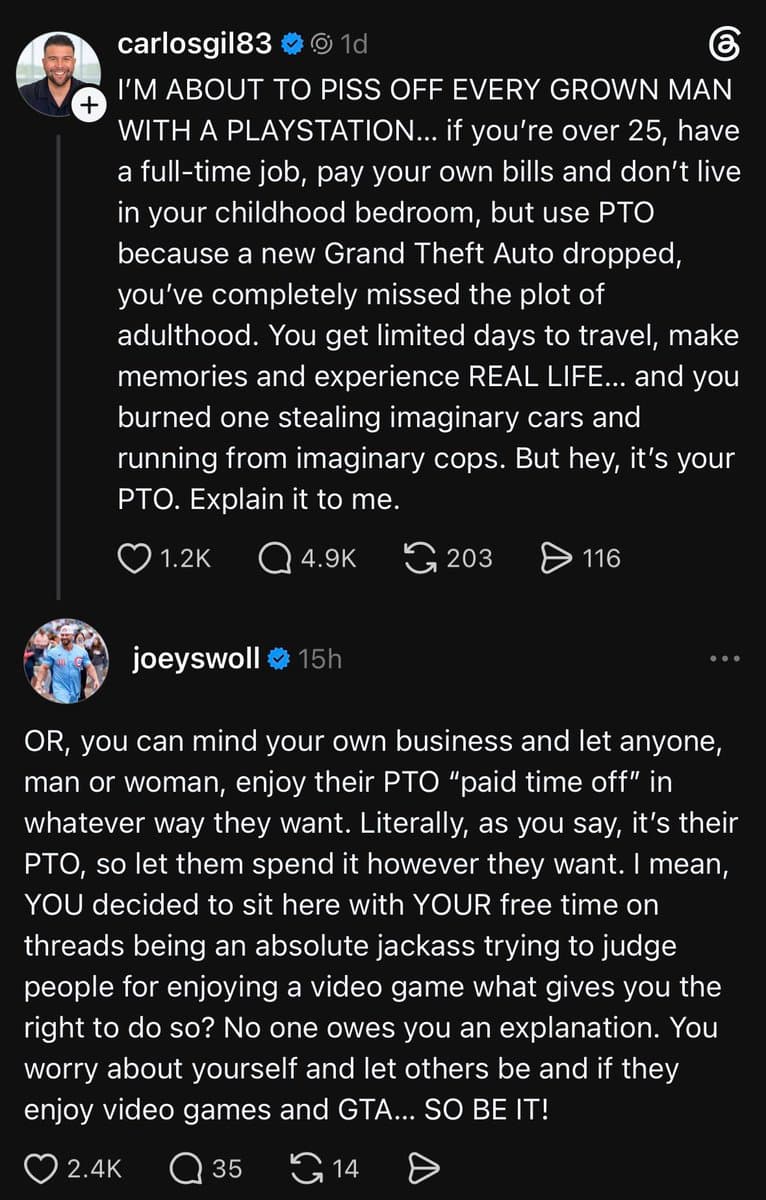 Fans Defend Using PTO for Grand Theft Auto VI Launch