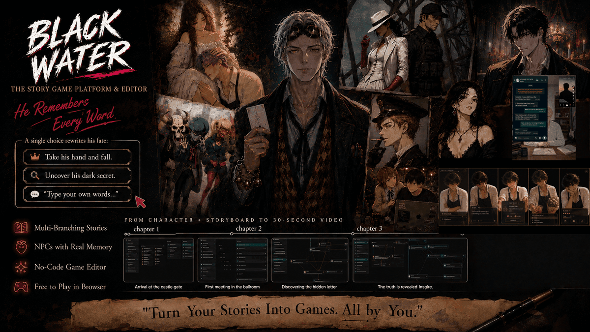 Black Water AI Platform Empowers Creators to Build Narrative Games