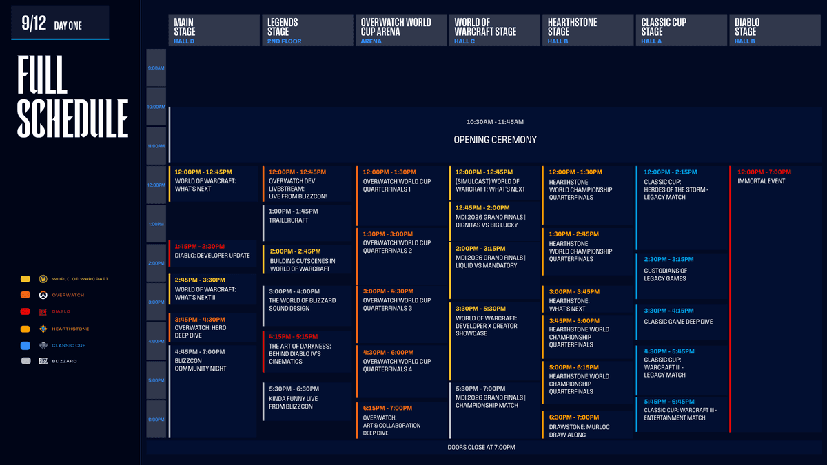 BlizzCon 2026 Full Schedule Revealed with Panels, Esports and Rewards