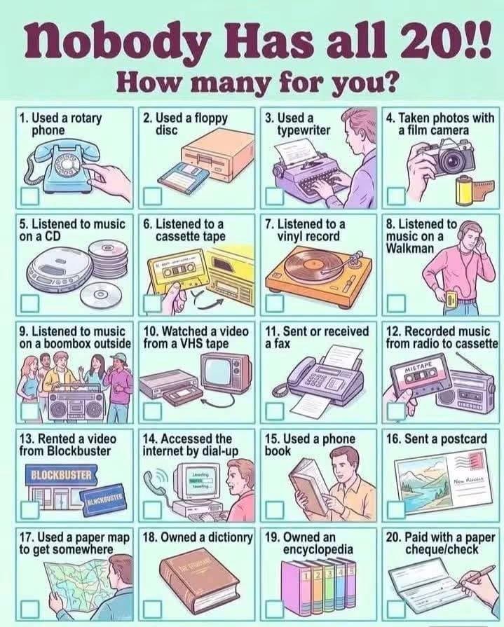Nostalgic Checklist Recalls 30 Pre-Digital Experiences