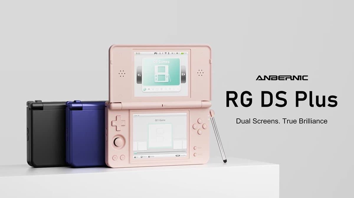 Anbernic RG DS Plus Upgrades Affordable DS Handheld with Bigger Screens and Stylus