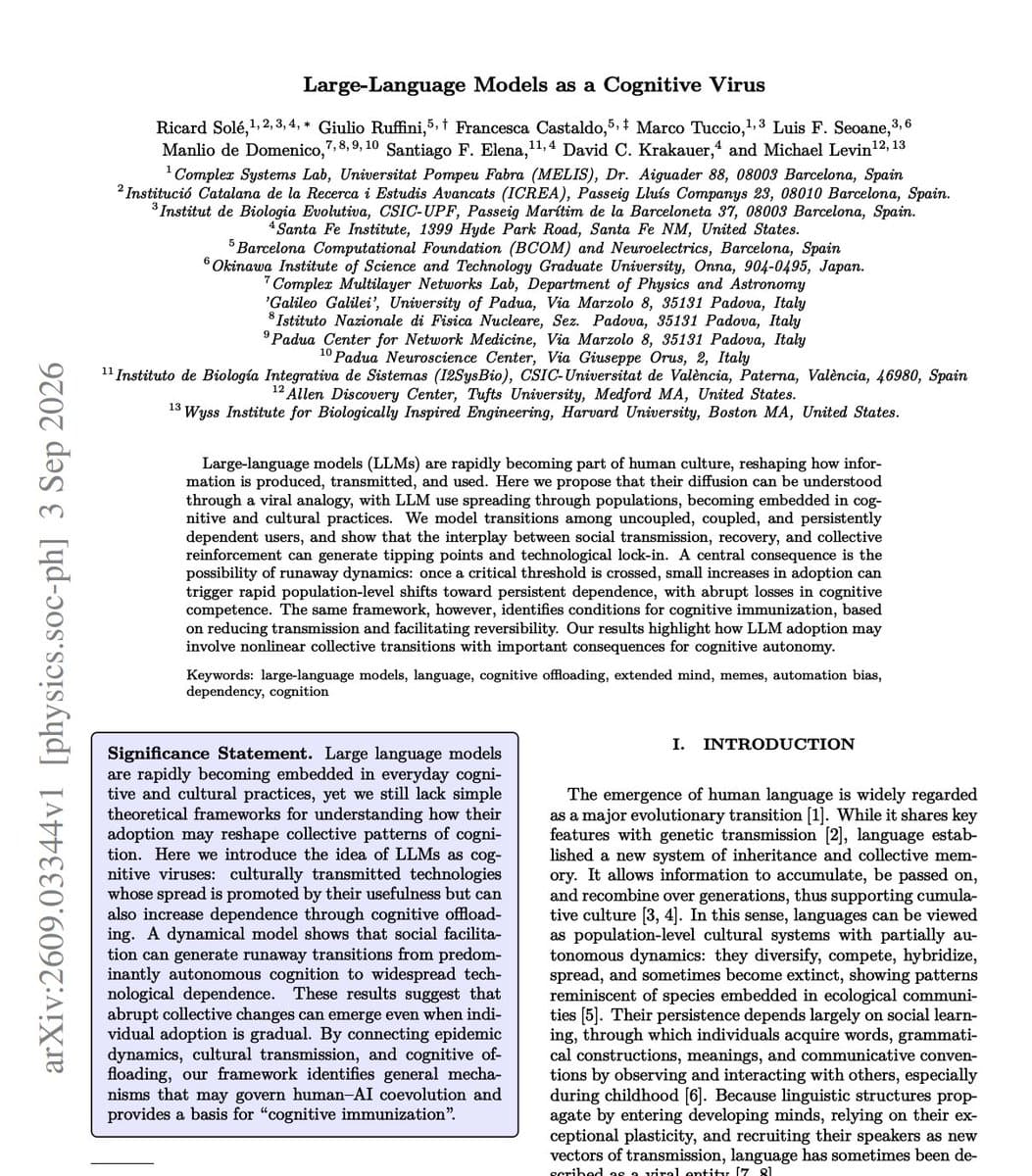 Paper Models LLMs as Cognitive Viruses Sparking Debate