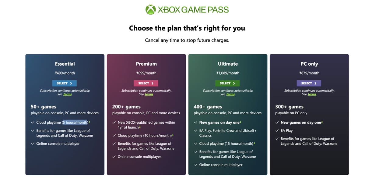 Microsoft Caps Xbox Cloud Gaming Hours for Game Pass Starting November