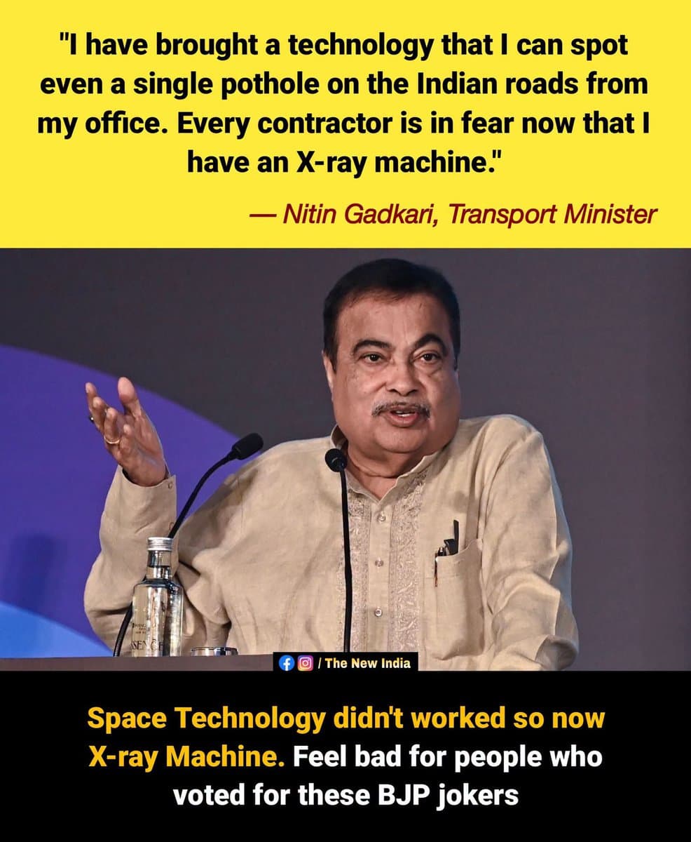 Gadkari Claims Pothole-Spotting Tech from His Office Sparks Memes and Doubts