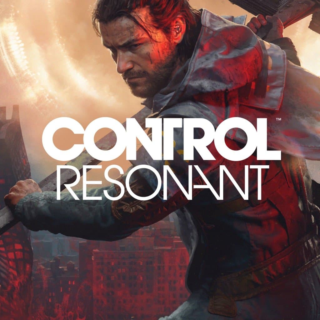 CONTROL Resonant key art shows Dylan Faden holding the Aberrant above the game's logo.
