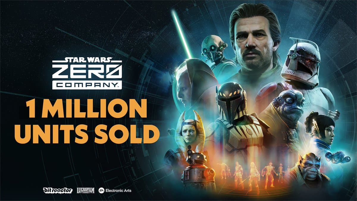Key art of Star Wars Zero Company. Text: 1 Million Units Sold
