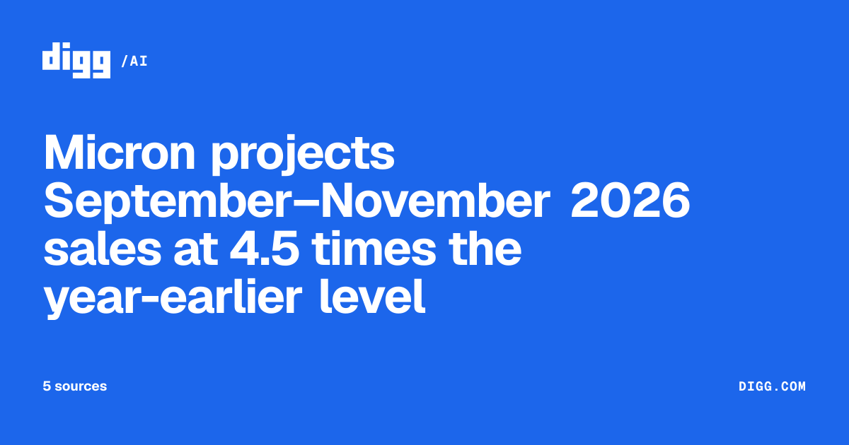 Micron projects September–November 2026 sales at 4.5 times the year ...
