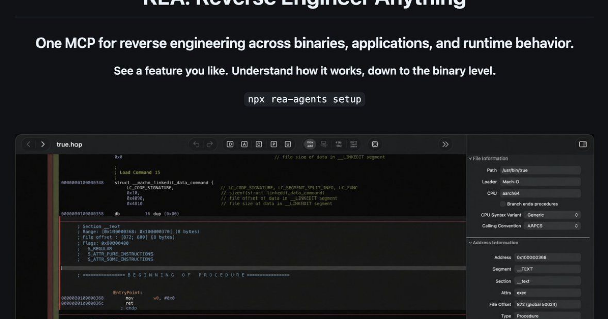 Open-Source Tool REA Enables AI Agents to Reverse Engineer Apps · Digg