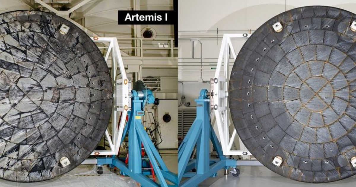 A side-by-side look at Artemis I and II heat shields · Digg